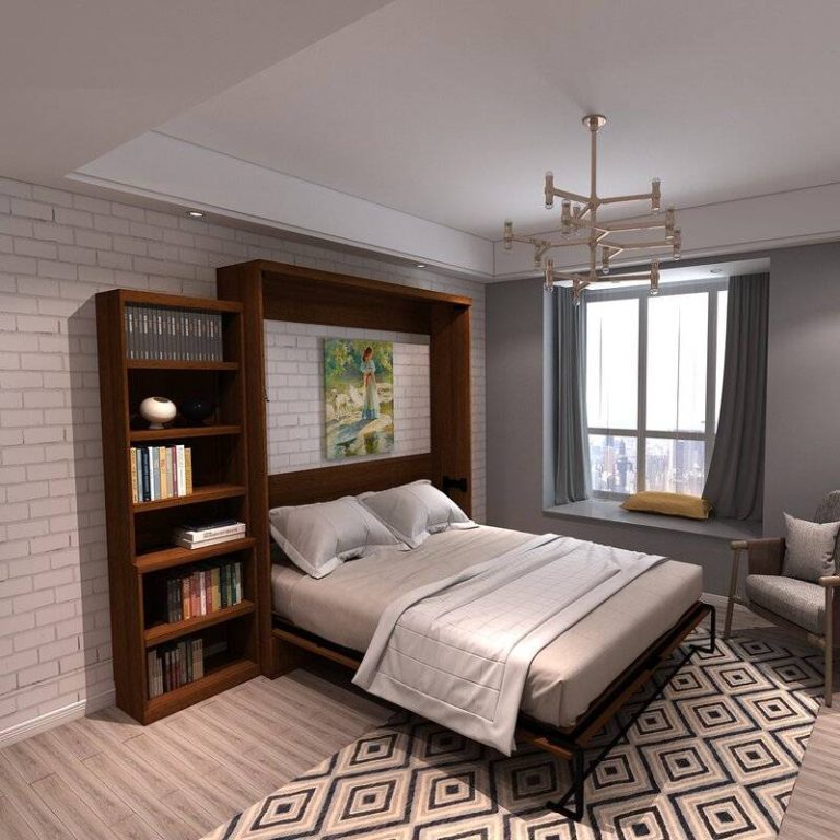 14 Stylish And Beautiful Murphy Bed Ideas - wide clock